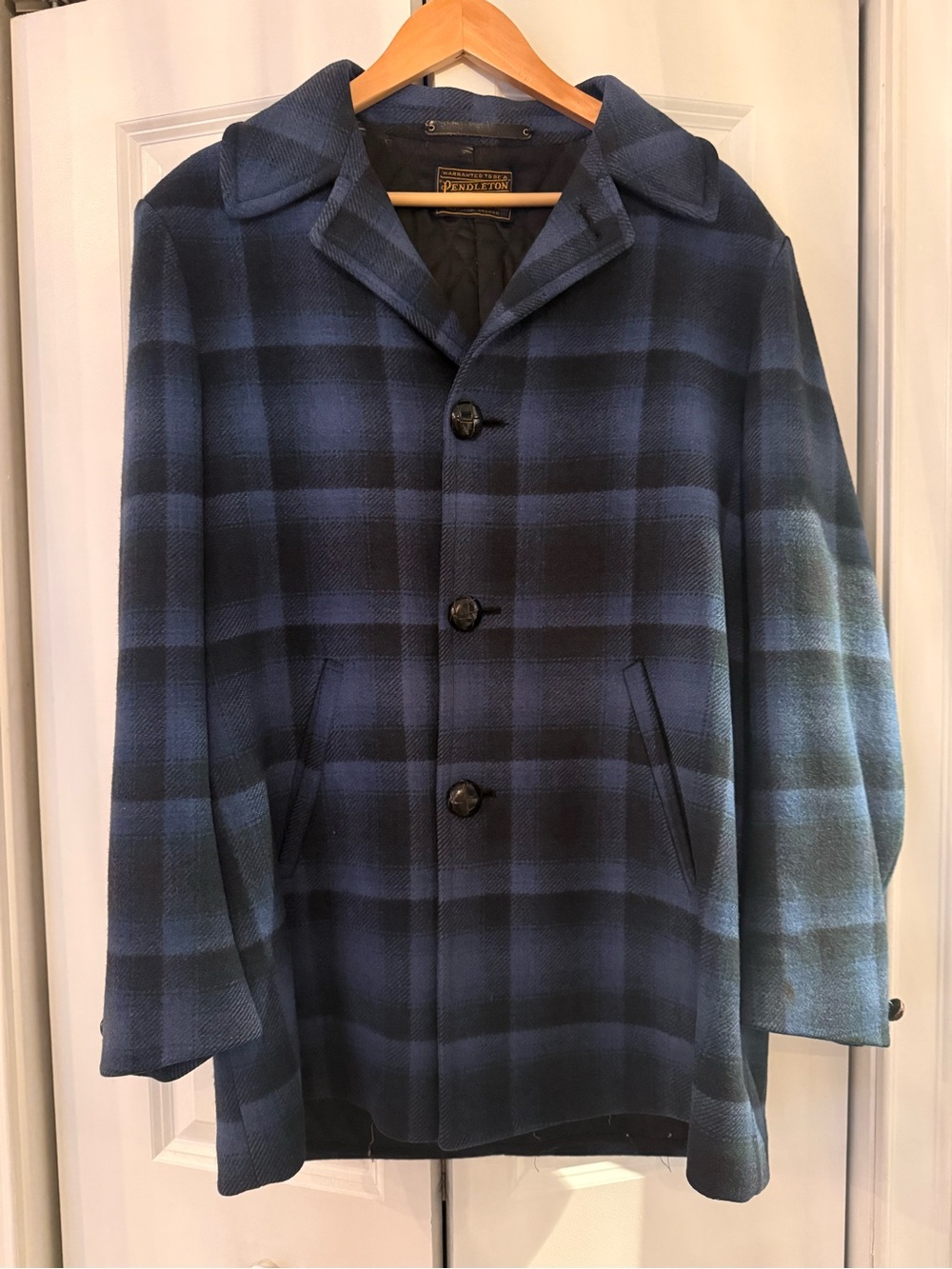 Pendleton Men’s Blue Plaid Wool Coat